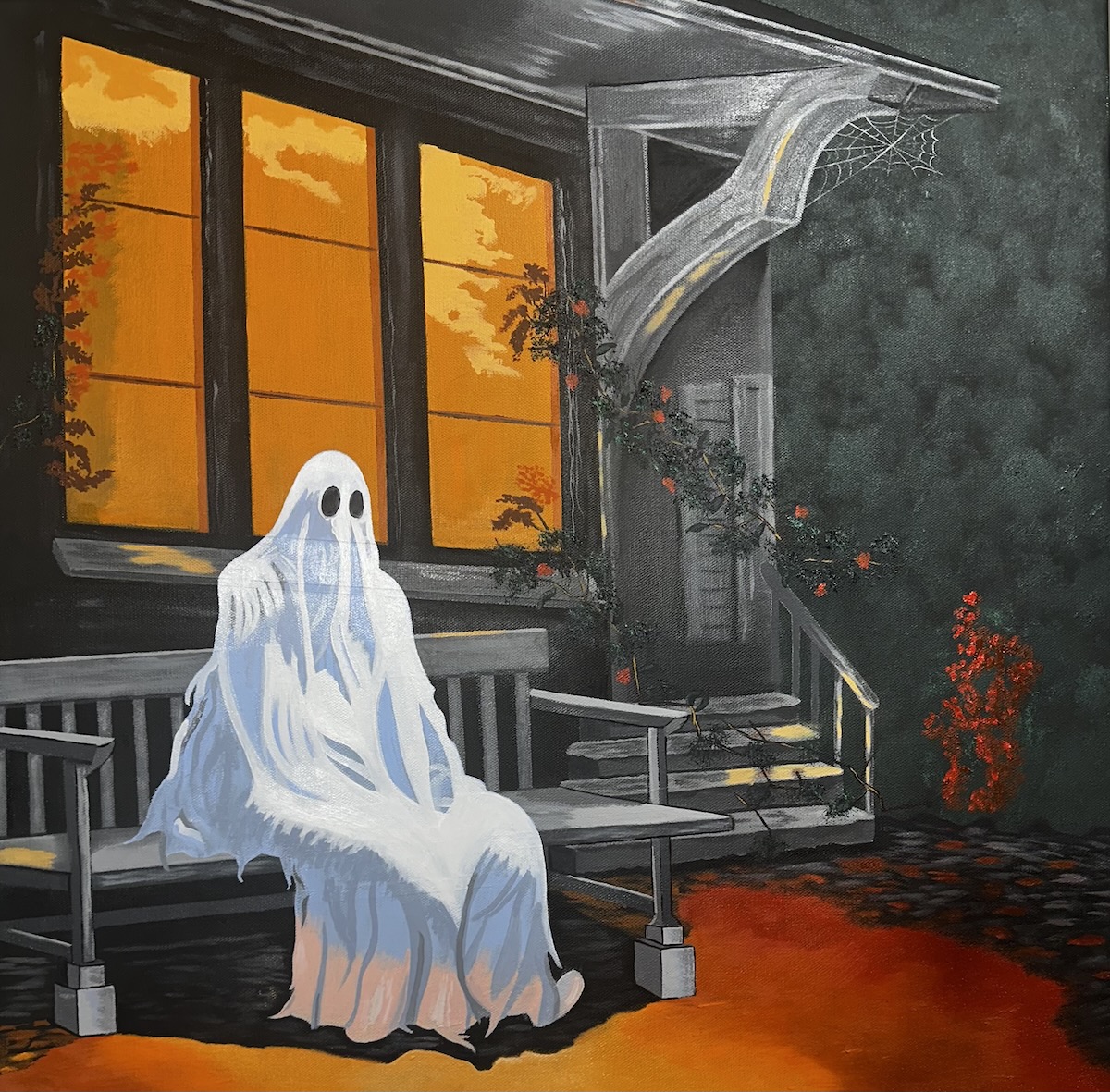 "Ghost On The Bench" - Oil by Mark Thompson